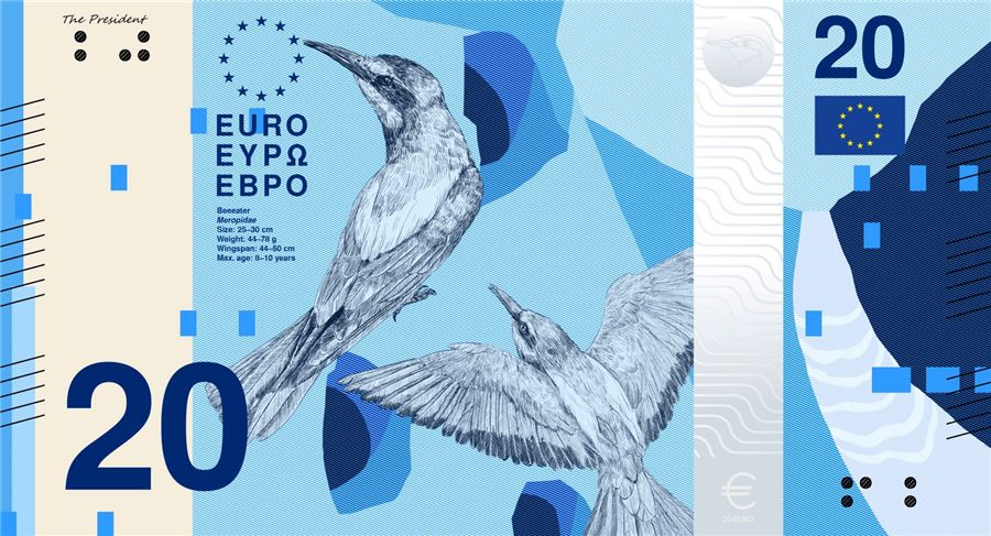 Gestaltungsentwurf für die neue Euro-Banknote