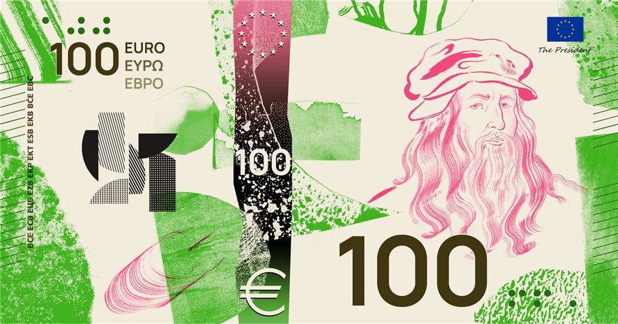Gestaltungsentwurf für die neue Euro-Banknote