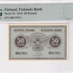 Finnland 50 Penniä 1918 Pick P-34 UNC Vorderseite