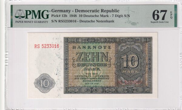 DDR 10 Mark 1948 Pick Pick 12b UNC Vorderseite