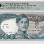 Portugal 1000 Escudos 1982 Pick Pick 175e AU Vorderseite