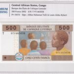 Kongo 500 Francs 2002 Pick P# 106Td UNC Vorderseite