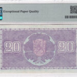 Finnland 20 Markkaa 1939 Pick P.71a UNC Rückseite