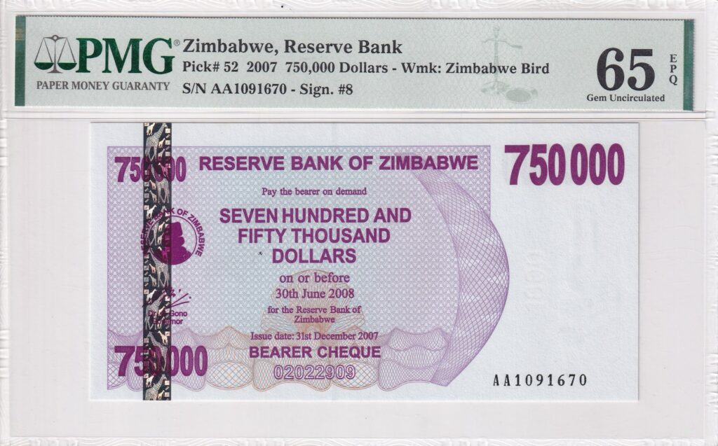 Simbabwe – 750000 – Dollar – 2007