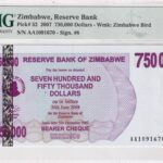 Simbabwe 750000 Dollar 2007 Pick Pick 52 UNC Vorderseite