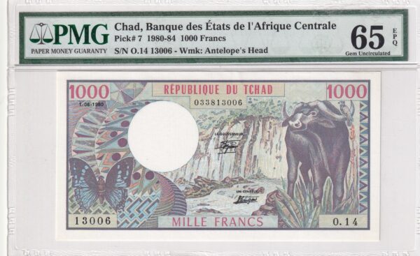 Tschad 1000 Francs 1980 Pick P-7 UNC Vorderseite