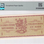 Finnland 1 Markka 1963 Pick Pick 98a UNC Rückseite