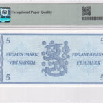 Finnland 5 Markkaa 1963 Pick Pick 99a UNC Rückseite