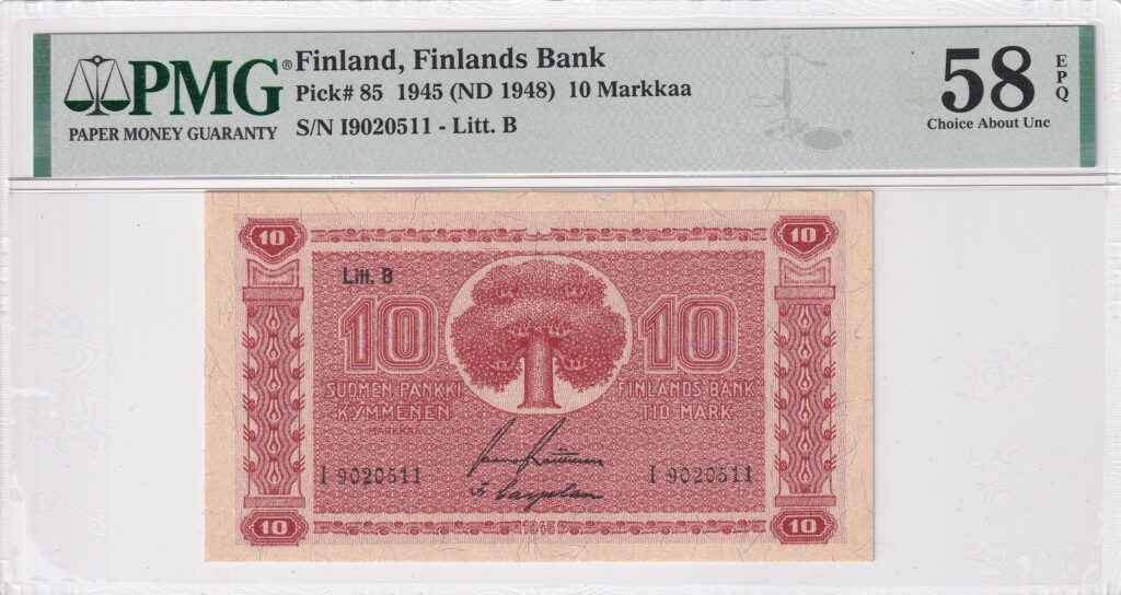 Finnland – 10 – Markkaa – 1945