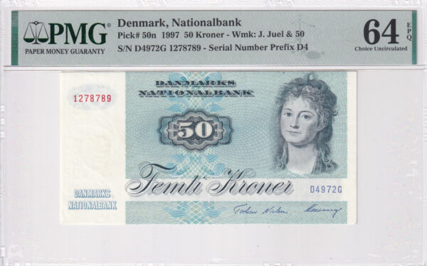 Dänemark 50 Kroner 1997 Pick Pick 50n UNC Vorderseite