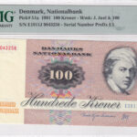 Dänemark 100 Kroner 1991 Pick P-51u UNC Vorderseite