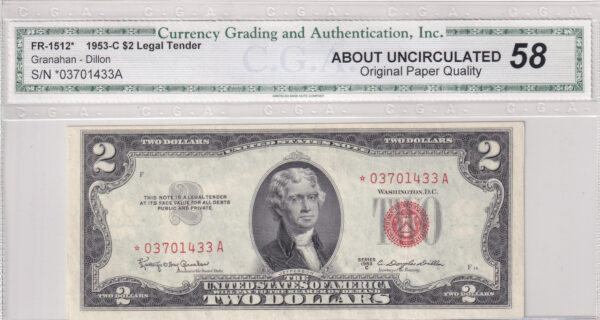 USA 2 Dollar 1953 Pick FR-1512* AU Vorderseite