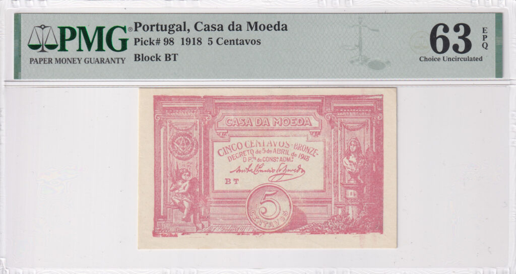 Portugal – 5 – Centavos – 1918