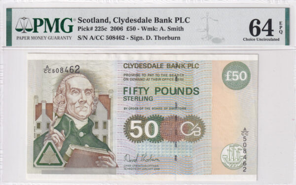 Vereinigtes Königreich 50 Pfund Sterling 2006 Pick Pick 225c UNC Vorderseite