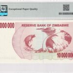 Simbabwe 10000000 Dollar 2008 Pick Pick# 55a UNC Rückseite