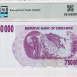 Simbabwe 750000 Dollar 2007 Pick Pick 52 UNC Rückseite