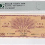 Finnland 100 Markkaa 1957 Pick P-97a UNC Vorderseite