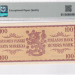 Finnland 100 Markkaa 1957 Pick P-97a UNC Rückseite