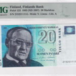 Finnland 20 Markkaa 1993 Pick P-123 UNC Vorderseite
