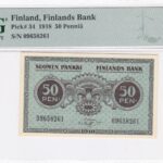 Finnland 50 Penniä 1918 Pick Pick 34 UNC Vorderseite