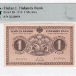 Finnland 1 Markka 1916 Pick Pick 19 UNC Rückseite