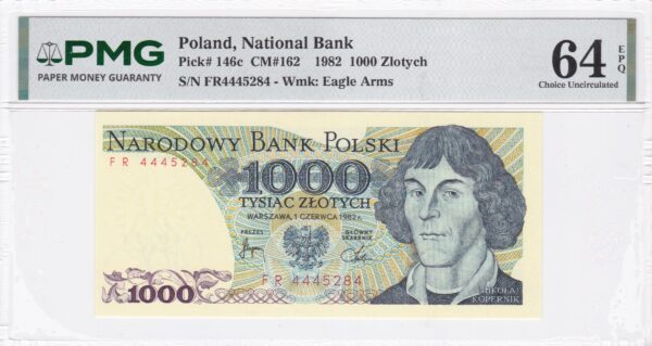 Polen 1000 Zloty 1982 Pick Pick 146c UNC Vorderseite