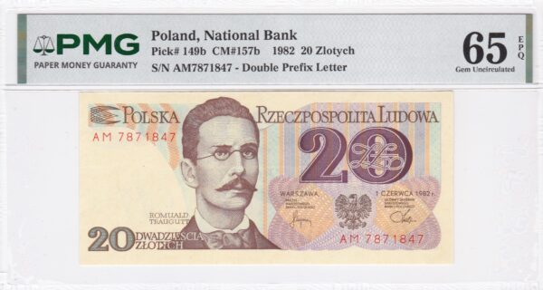 Polen 20 Zloty 1982 Pick Pick 149b UNC Vorderseite