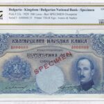 Bulgarien 500 Leva 1929 - Specimen Pick Pick 52s AU (Choice About Uncirculated) Vorderseite