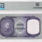 Portugal 20 Escudos 1960 Pick Pick 163 Choice About UNC Rückseite