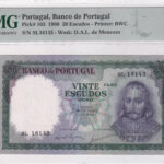 Portugal 20 Escudos 1960 Pick Pick 163 Choice About UNC Vorderseite