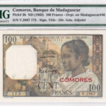 Komoren 100 Francs 1963 Pick Pick 3b UNC Vorderseite
