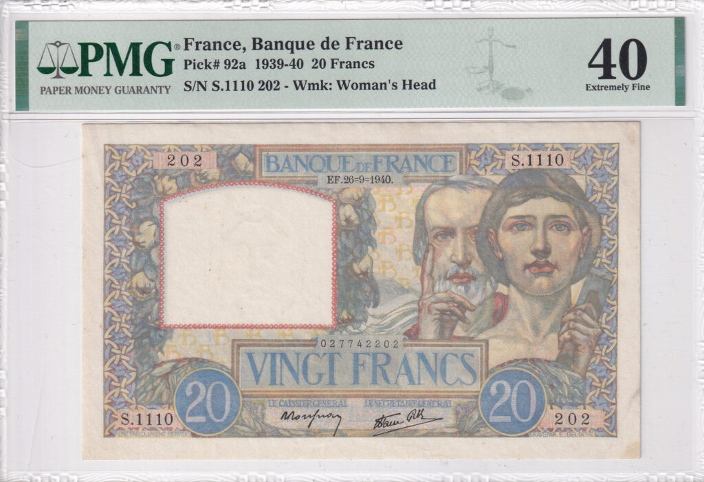 Frankreich – 20 – Francs – 1940