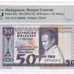 Madagaskar 50 Francs 1974-75 Pick Pick 62a UNC Vorderseite