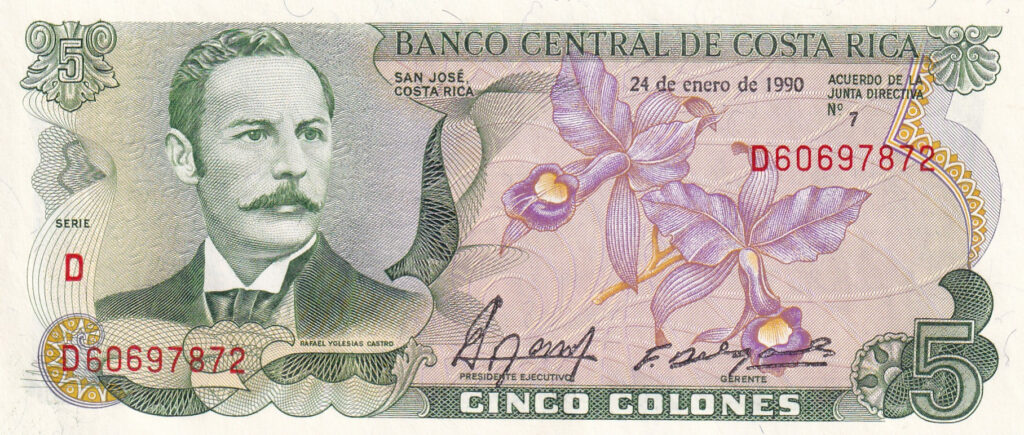 Costa Rica – 5 – Colones – 1990