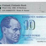 Finnland 10 Markkaa 1986 Pick P-113a UNC Vorderseite