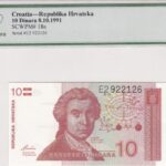 Kroatien 10 Dinara 1991 Pick P18a UNC Vorderseite