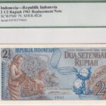 Indonesien 2 1/2 Rupiah 1961 Pick Pick 79 UNC Vorderseite