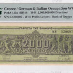 Griechenland 2000000000 Drachmai 1944 Pick 133a UNC Rückseite