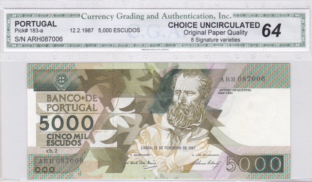 Portugal – 5000 – Escudos – 1987