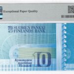Finnland 10 Markkaa 1986 Pick P-113a UNC Rückseite