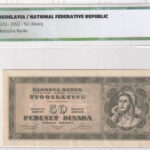 Jugoslawien 50 Dinara 1950 Pick P-67U AU/UNC Vorderseite