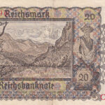 Deutsches Reich 20 Reichsmark 1939 Pick Pick 185 XF Rückseite