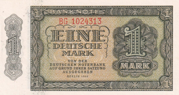 DDR 1 Deutsche Mark 1948 Pick Pick 10 / Rosenberg 340 UNC Vorderseite