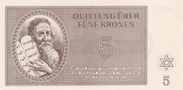 Böhmen und Mähren 5 Kronen 1943 UNC Vorderseite