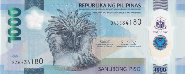 Philippinen 1000 Piso 2022 Pick P-241 UNC Vorderseite