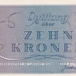 Böhmen und Mähren 10 Kronen 1943 Pick GET-11 UNC Rückseite