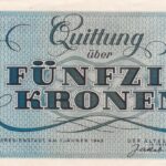 Böhmen und Mähren 50 Kronen 1943 UNC Rückseite