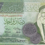 Jordanien 1 Dinar 2002 Pick P-34a UNC Vorderseite