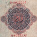 Deutsches Reich 20 Mark 1910 Pick P-40b VF Rückseite