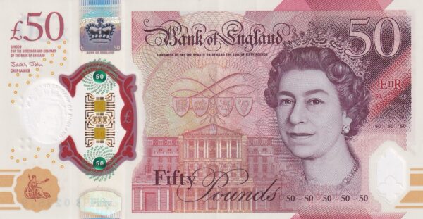Vereinigtes Königreich 50 Pounds 2020 Pick P-W397 UNC Vorderseite